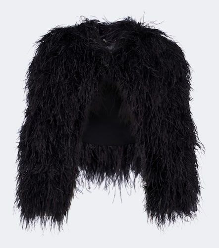 Veste courte en soie mélangée à plumes - Dolce&Gabbana - Modalova
