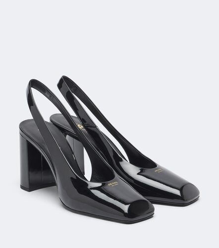 Escarpins slingback en cuir verni - Prada - Modalova