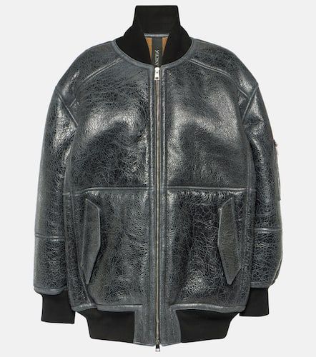 Veste bomber en shearling et cuir - Blancha - Modalova