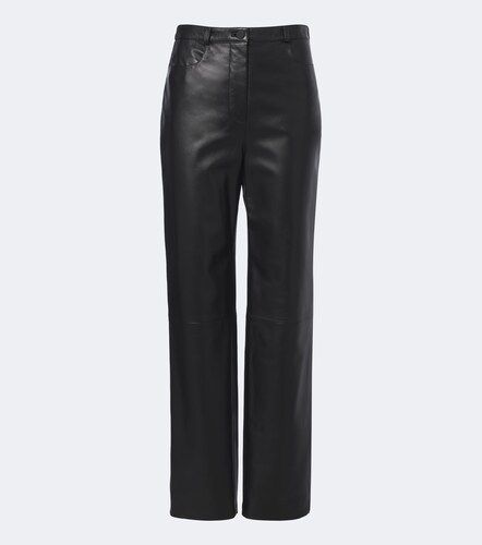 Pantalon droit Cobe en cuir - Loulou de Saison - Modalova