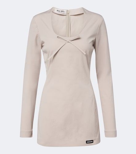 Robe en popeline de coton mélangé - Miu Miu - Modalova