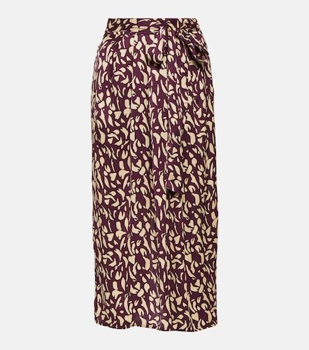 Jupe midi Juno en satin imprimé - Velvet - Modalova