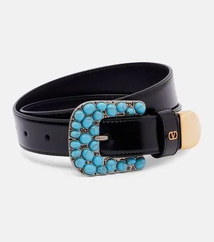 Ceinture VLogo en cuir à ornements - Valentino Garavani - Modalova