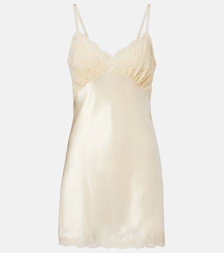 Robe nuisette en satin de soie - Saint Laurent - Modalova