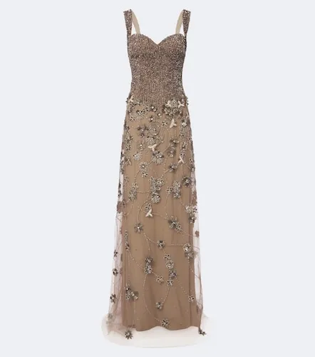 Robe longue en tulle à ornements - Georges Hobeika - Modalova
