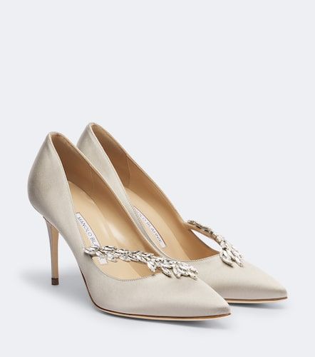 Escarpins Nadira en satin à ornements - Manolo Blahnik - Modalova