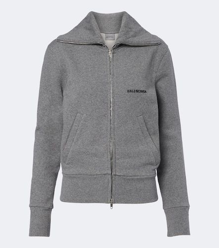 Sweat-shirt zippé en coton à logo - Balenciaga - Modalova