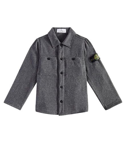 Surchemise Compass en laine mélangée - Stone Island Junior - Modalova