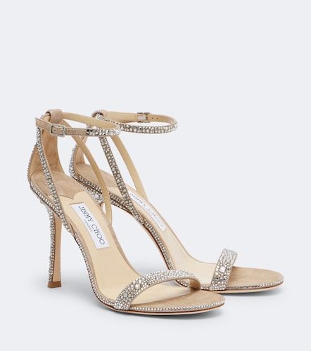 Sandales Moza en daim à cristaux - Jimmy Choo - Modalova