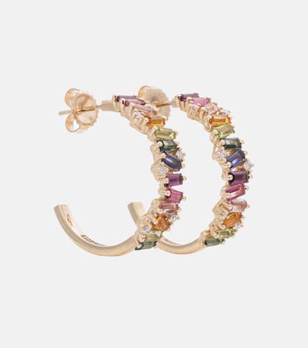 Boucles d'oreilles Frenesia Rainbow en or 14 ct et diamants - Suzanne Kalan - Modalova