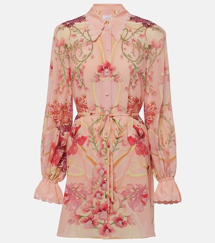Robe chemise en soie à fleurs - Camilla - Modalova