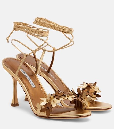 Sandales Anista en cuir à fleurs - Manolo Blahnik - Modalova