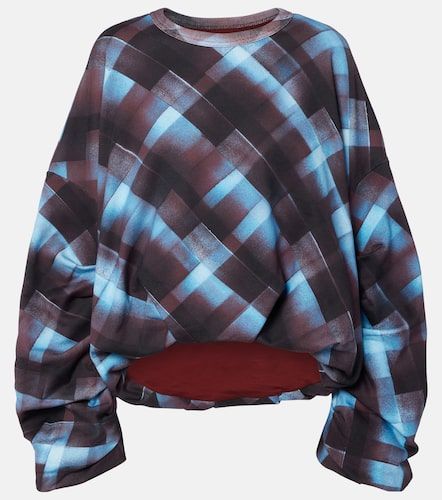 Sweat-shirt en coton à carreaux - Dries Van Noten - Modalova