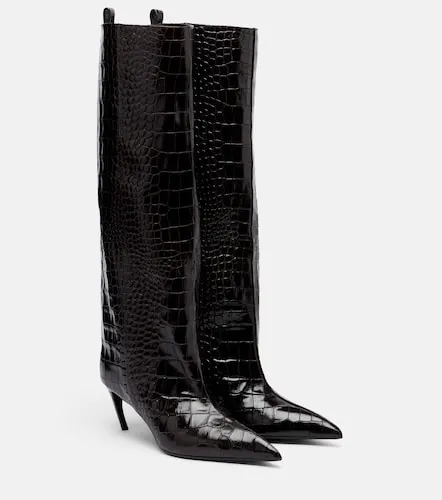 Bottes Lea en cuir façon croco - The Attico - Modalova