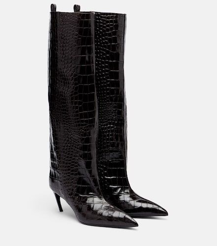 Bottes Lea en cuir façon croco - The Attico - Modalova