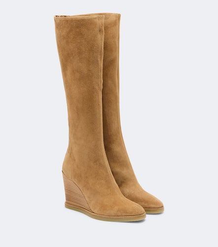 Bottes compensées Saint Honoré en daim - Aquazzura - Modalova