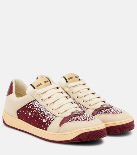 Baskets Screener en toile et cuir à ornements - Gucci - Modalova