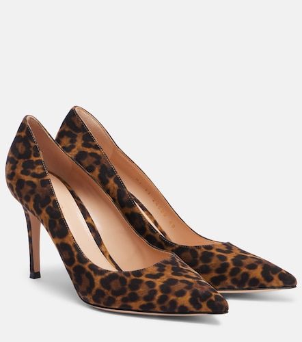 Escarpins Gianvito 85 en daim à motif léopard - Gianvito Rossi - Modalova