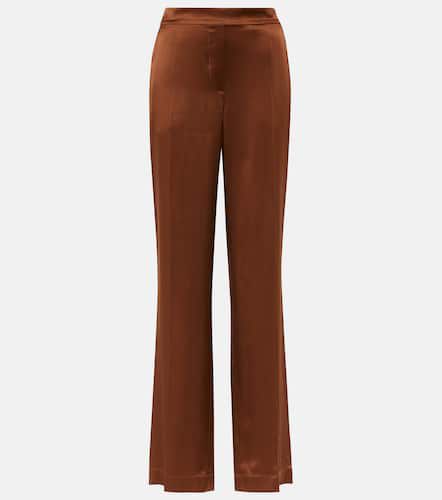 Pantalon droit Tova à taille haute en satin de soie - Joseph - Modalova