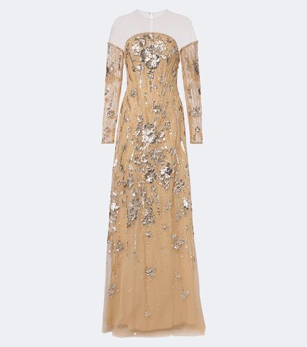 Robe longue en tulle à ornements - Georges Hobeika - Modalova