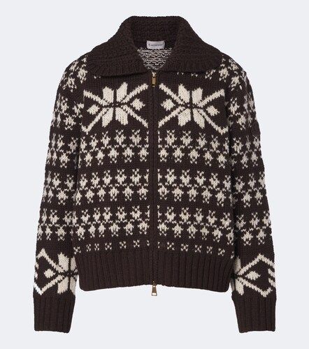 Cardigan zippé en laine mélangée - Moncler - Modalova