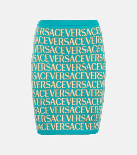 Mini-jupe Allover en coton mélangé - Versace - Modalova