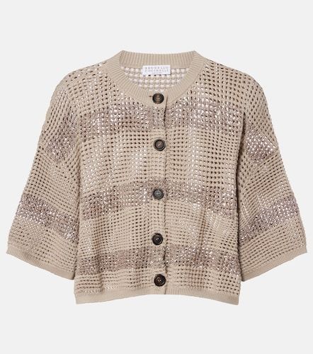Cardigan en coton à paillettes - Brunello Cucinelli - Modalova