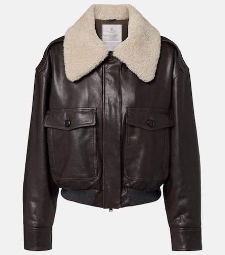 Veste bomber en cuir - Brunello Cucinelli - Modalova