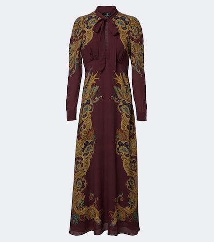 Robe longue en velours à imprimé - Etro - Modalova