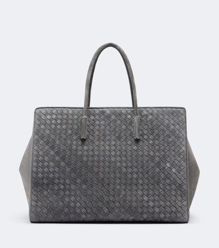 Cabas Barbara Large en daim Intrecciato - Bottega Veneta - Modalova