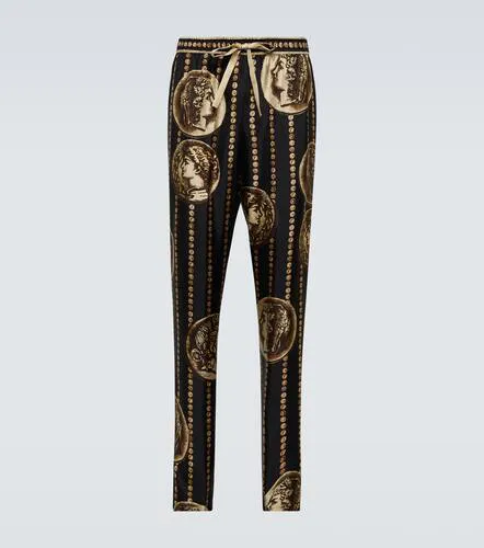 Pantalon droit imprimé en soie - Dolce&Gabbana - Modalova