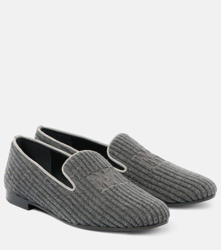 Mocassins en velours côtelé à logo - Max Mara - Modalova