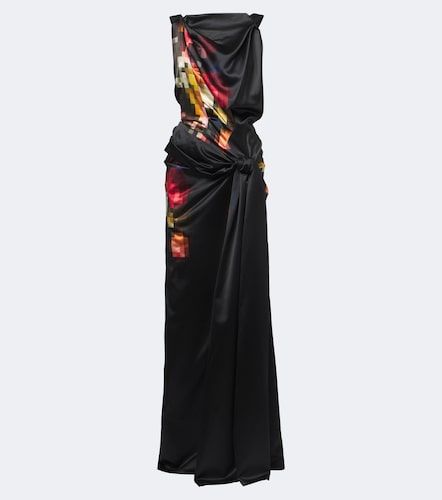 Robe longue en soie à imprimé - Dries Van Noten - Modalova