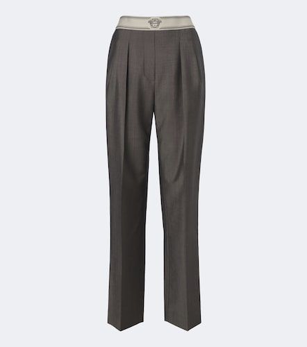 Pantalon droit Medusa en laine et mohair - Versace - Modalova