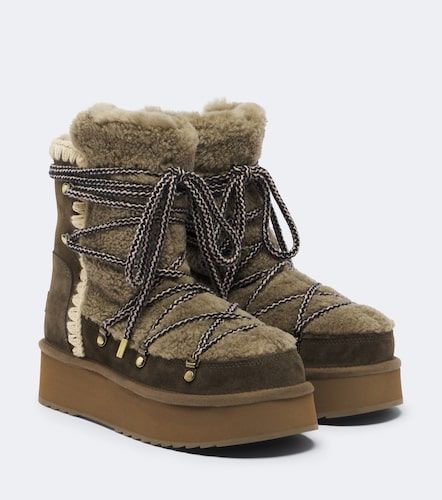 Mou Bottines en shearling et daim - Mou - Modalova
