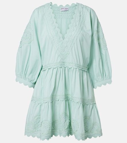 Robe en popeline de coton à broderies - Juliet Dunn - Modalova
