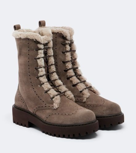Bottines en daim et shearling - Brunello Cucinelli - Modalova