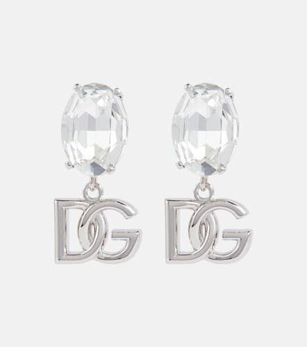 Boucles d’oreilles clip DG à cristaux - Dolce&Gabbana - Modalova