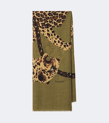 Foulard en laine à imprimé - Saint Laurent - Modalova