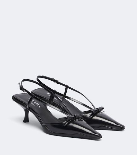 Escarpins slingback en cuir à nœud - Prada - Modalova