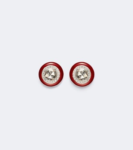 Boucles d’oreilles Candy Dots en or blanc 18 ct, émail et diamants - Kamyen - Modalova