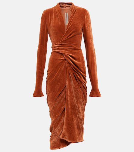 Robe midi portefeuille en velours - Rick Owens - Modalova