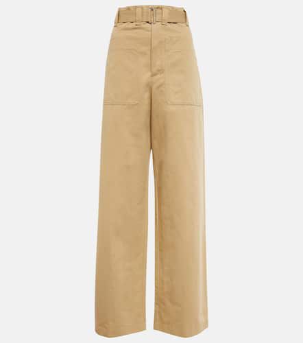Pantalon ample à taille haute en coton et lin - Lemaire - Modalova