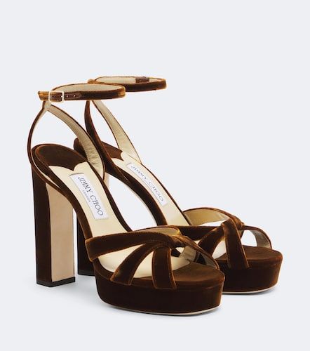 Sandales à plateau Kove en velours - Jimmy Choo - Modalova