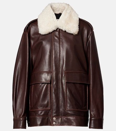 Veste Drey en cuir et shearling - Nour Hammour - Modalova