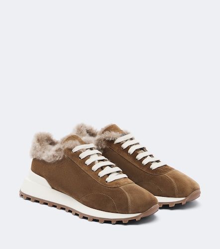 Baskets Monili en daim et shearling - Brunello Cucinelli - Modalova