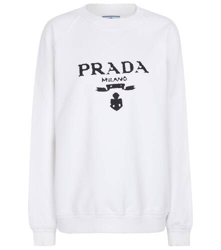 Sweat-shirt en coton à logo - Prada - Modalova