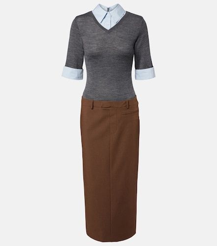 Robe midi en laine mélangée à plusieurs épaisseurs - Staud - Modalova