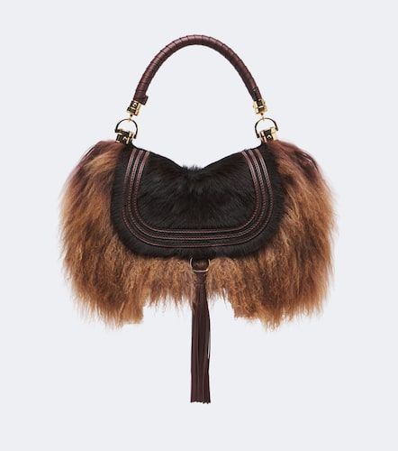 Chloé Sac Marcie Foulard Small en shearling et cuir façon poulain - Chloe - Modalova