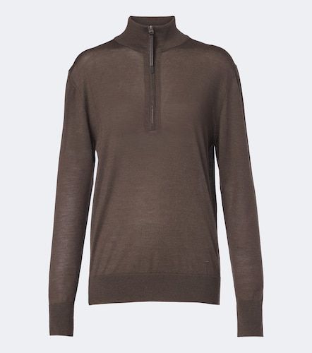 Pull à col zippé en cachemire et soie - Tod's - Modalova